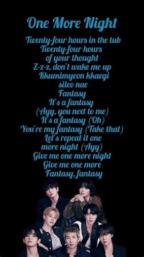 One More Night 🌙 - BTS |Lyrics| #shorts