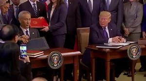 37K views · 637 reactions | JUST IN: President Trump officially signs the “phase one” China trade deal, calling it a “momentous step toward a future of fair and reciprocal trade with China.” https://cnb.cx/2RnuVap | CNBC | Facebook