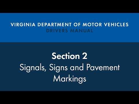 Virginia Driver’s Manual Section 2 – Signals, Signs and Pavement Markings
