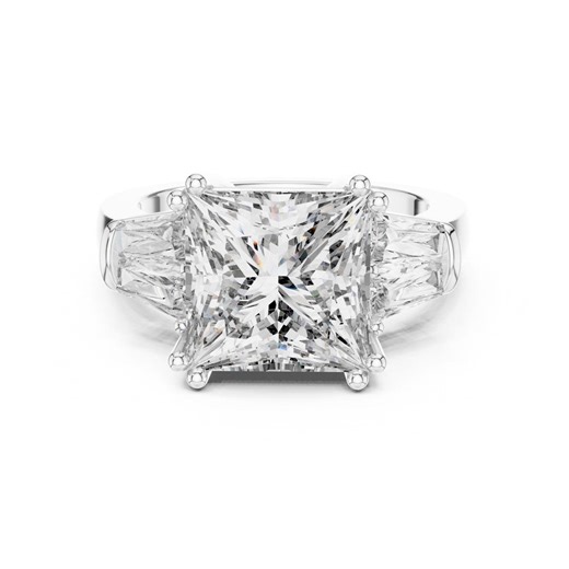 Princess Cut Lab Grown Diamond 4.80 CTW Three-stone Solitaire Engagement Ring, 14K Solid Gold, IGI Certified - Etsy