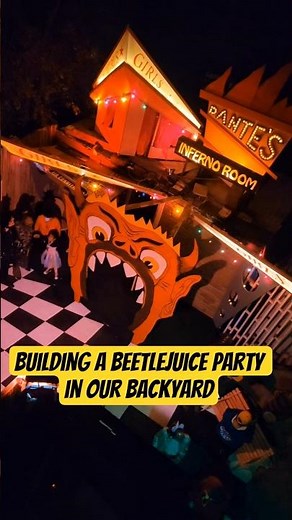 we built a massive Beetlejuice themed party in our backyard #halloween #diy #beetlejuice