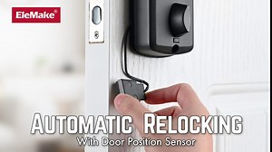 Elemake WiFi Smart Deadbolt Lock - Front Door, Keyless Entry, Touchscreen Keypad, Fingerprint, Auto Lock, Tuya APP Remote, Alexa, Google Assistant Compatible