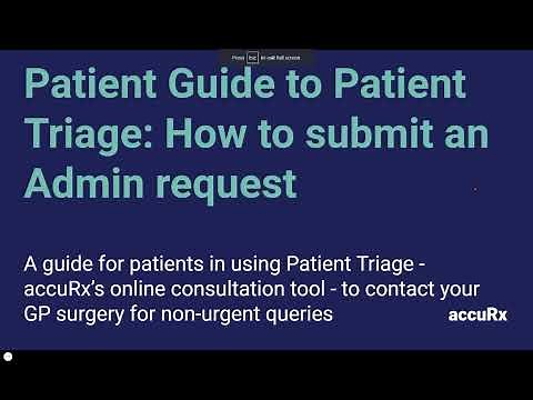 Patient Guide to Patient Triage: How to submit an admin request | Accurx Desktop