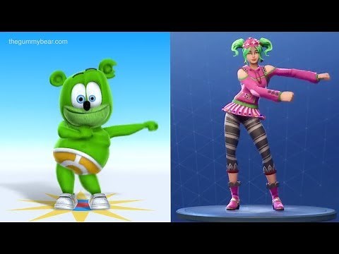 FAST & CHIPMUNK VOICE Gummibär FORTNITE DANCE CHALLENGE Gummy bear Song