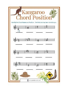 Kangaroo Chord Position: intermediate music theory worksheet (PDF)