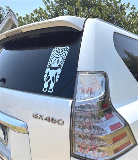 Hawaiian Design 12" Chrome Silver Tribal Tiki Man Vinyl Decal Car / Truck Window Sticker - Etsy