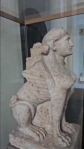 Female Sphinx (2nd century A.D. from Upper Egypt) made of limestone. #shorts