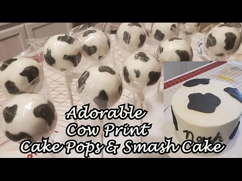 Adorable Cow Print Cake Pops & Smash Cake | Cake Pops & Smash Cake Tutorial