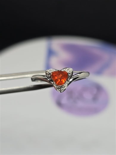 Natural Orange Mexican Fire Opal Sterling Silver Ring Size 6.5 – 7.7 CT - Etsy