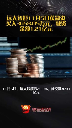 远大智能11月5日获融资买入3658.05万元，融资余额1.21亿元