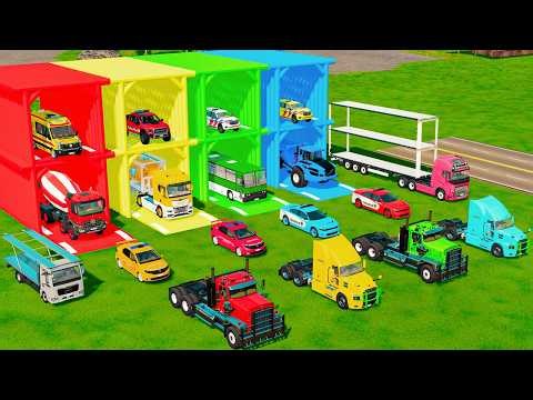ALL POLICE VEHICLES, FIRE ENGINE, TIPPER AND TANK TRUCK TRANSPORT TO GARAGE - FS22