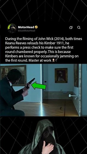 In John Wick (2014), Keanu Reeves did this to check his tools