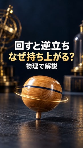 回すと逆立ちするコマ。重心を持ち上げるエネルギーはどこから？【物理で解説】
