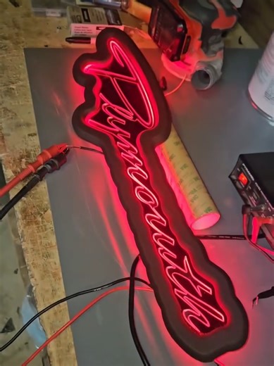 nice custom Plymouth trunk accent piece made up! came out 🔥!! #laserlabcustoms #plymouth #custommade #laserart #customplymouth