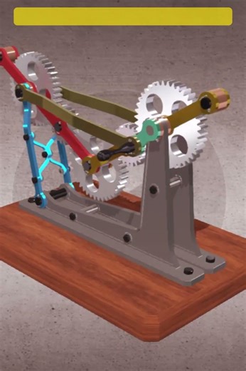 Gear Train with Fixed & Swaying Axes | Advanced Gear Motion ⚙️ #shorts