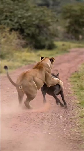 Lion Attacks Warthog… Then Gets Charged 😳🦁🐗 | Total Confusion #lion #warthog #wildlife #nature