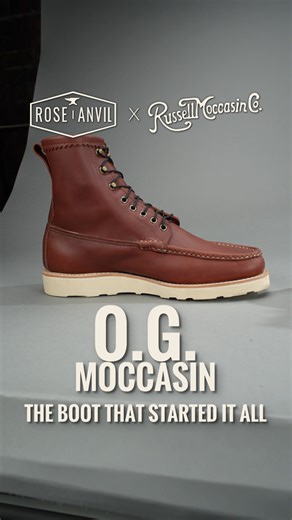 Comparing some fake moc stitches with the OG Moc, the Moc Daddy's true moccasin construction. For Russell, it's not just a decorative detail. It actually seals out water and adds durability. The Rose Anvil x Russell Moccasin Co. Moc Daddy OG Moc Drops 10/30! Limited pairs, sign up for early access at the link in bio. ∆ | rose_anvil