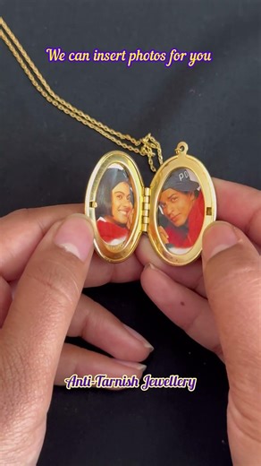 WHATSAPP +919820540700 - TO ORDER- Big Oval Photo-Frame Pendant Necklace