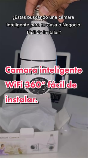 Foco Cámara inteligente WiFi 360°. Fácil de instalar, podrás ver en tiempo real loque sucede en tu casa o Negocio desde tu celular. #cámara #cámaradeseguridad #camarafoco360 #seguridad #camarainteligente