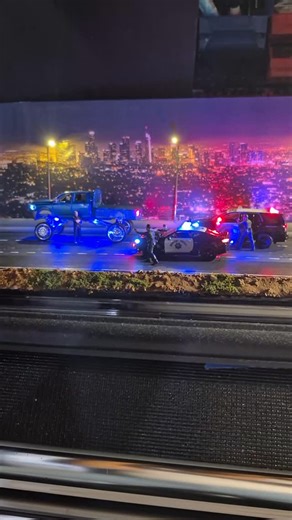 Julio G on Instagram: "Here it is, the first one with lights! 🚨 The new addition to the California Highway Patrol's answer to speeders: the new SS Camaro with police lights. 🚔 Do an Instagram search for CHP Camaro and it will pop up. 🚓💨 It has a full interior, front seats back seats, opening hood with engine, I had install a top mount light bar, repainted to chp colors and added lights. I'll do a close up shortly. #customdiecast #Camaro #chpcamero #CHP #164Police"