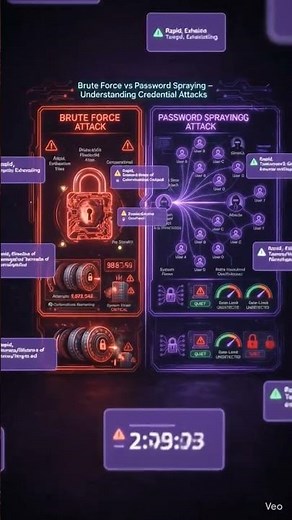 Brute Force vs Password Spraying Attack Explained | Cyber Security & Ethical Hacking Guide 2026#Cybe