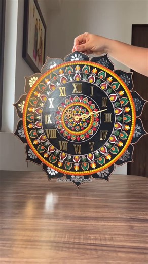 Shreya’s Crafteria™️ on Instagram: "How many clock does I make in this 2 months.. Here is the count. #shreyacrafteria #clocks #collection #Mudandmirror #mandala #dotmandala #handmade #handmadeclock #indiantradotionalart #gujaratart #lippanart #lippankam #morrors"