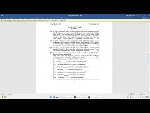 100 code aiou | 100 assingment Question Paper | Allama Iqbal Open University Spring Semester 2026