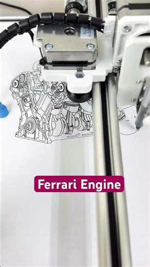 Draw Internal Combustion Engine (ICE) of Ferrari.