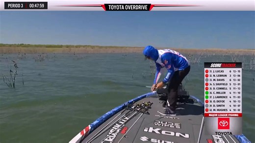 They say slow and steady wins the race, but when the bass start busting, the clock starts ticking. Unfortunately for Jacob Wheeler, the clock wasn’t his friend with a couple trips to the penalty box, but he made some hay with the time he had when these O.H. Ivie bass showed themselves late in the final period of Day 1.@SuzukiMarineUSA @plano #fishing #bassfishing #EarlyTX #fishearlyfishoften
