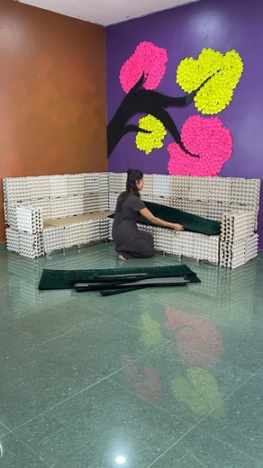 128K views · 507 reactions | L sofa ️ DIY using egg tray #reels #eggtraycraft #sofa #DIY | Deep's CRAFT | Facebook