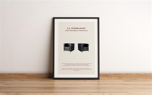 Le Corbusier LC2 Poltrona Armchair Print, Iconic Chair Print, Retro Poster, Cool Design Poster for Living Room, for Designer - Etsy