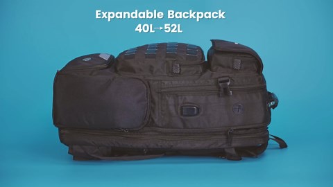 MATEIN Expandable Travel Backpack With Shoe Compartment, 52L Large Luggage Suitcase with Waist Straps & USB Charging Port, 17 Inch TSA Laptop Backpack With 3 Packing Cubes for Men, Black