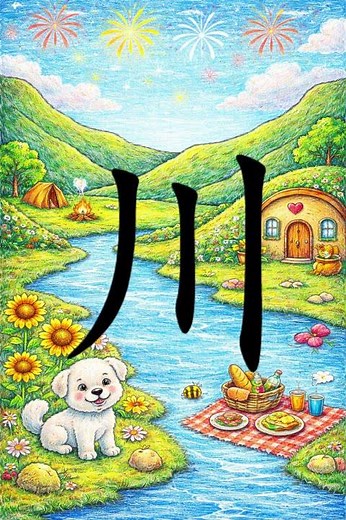 JLPT N5 🇯🇵 | River (川 かわ Kawa) | Kanji Writing + Easy Memory🌊 #kanji #learnjapanese #japanesewriting