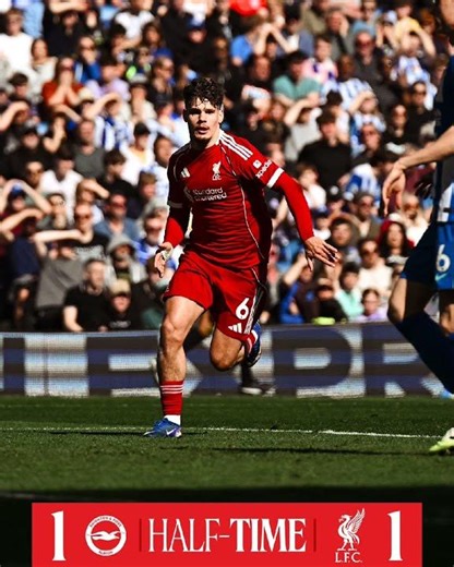 Brighton vs Liverpool 1-1 Half-time Results 🔥