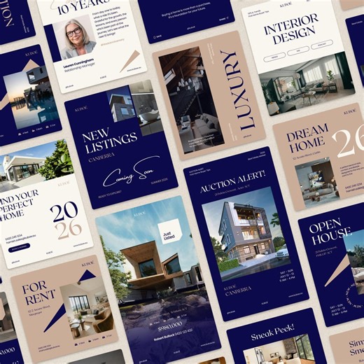 Modelli Canva per Instagram per il settore immobiliare: kit per social media per agenti immobiliari / post e storie IG modificabili - Etsy Italia