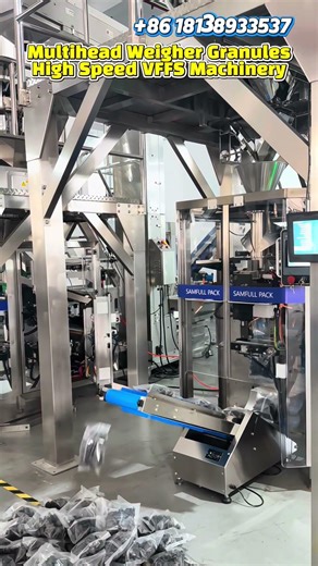 Snacks factory packing machinery, high out put production packing machine for snacks. #machine