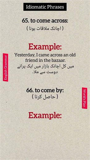Idiomatic Phrases 65-66 | Idioms with meanings and examples