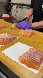 49K views · 297 reactions | Sushi Chef’s Precision Cutting – Perfect Salmon for Sushi! #SushiMaster #SalmonCutting #ChefSkills #SushiPrep #KnifeArt | Food Adventure | Facebook