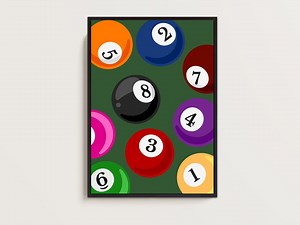 Pool Balls Poster Print | Game Room Wall Art | Digital Download - Etsy Australia