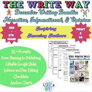 December Writing Bundle: Narrative, Informational, & Opinion Prompts + Tools