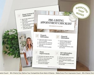 Pre-listing Appointment Checklist | Listing Presentation Prep | Canva Template | Listing Consultation Prep Checklist | Listing Checklist - Etsy