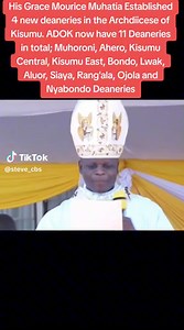 Hos Grace Archbishop Maurice Muhatia The Metropolitan Sea of Kisumu 🇰🇪 has created New more Deaneries in Kisumu Archdiocese. Congratulations | Marcello Omuttaha