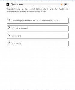 7 Mark for ReviewThe periodic function y = g ( x ) has a perio... | Filo