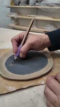Hand-Carved Stoneware Plate Design | Sotivas Studio #sgraffito #potteryprocess