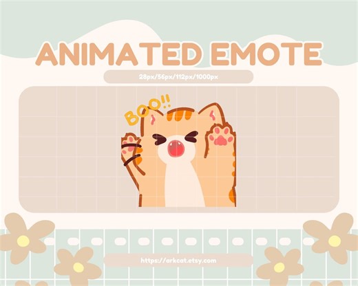 Boo Animated Cat Emote: Orange Twitch, Discord Stream (GIF Digital Download) - Etsy