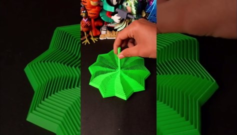 3D Printed Expanded Sensory Fidget Star, 3 Sizes Multiple Colors Spinny Silent Fractal Fidgets Hexagon Toy with Handle for Office Desk Adult Stress Relief(Pink,Small)