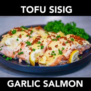 Panlasang Pinoy Cooked two special dishes for Father's Day: Tofu Sisig and Garlic Salmon. You can use this easy recipe to recreate the dishes. Use this link to shop for the ingredients: https://bit.ly/39ryZ6t Ingredients: Tofu Sisig ========= 10 ounces extra firm tofu 1 red bell pepper 1 green bell pepper 1 onion 4 tablespoons butter Sisig dressing: 1/2 cup Lady's Choice Mayonnaise 1 tablespoon Knorr Liquid Seasoning 1/2 teaspoon onion powder 1/8 teaspoon ground black pepper 2 tablespoons water 