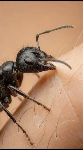 🐜 How an Ant Bites Human Skin – A Close-Up View!