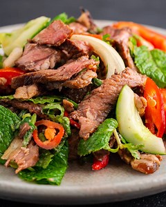 Thai Beef Salad 🌶 💥✌️...shhh...don't tell mum about my rogue steak marinade! 🙊 Get the recipe: http://www.marionskitchen.com/how-to-ultimate-thai-beef-salad | Marion Grasby