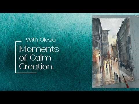 How to paint evening in Padova. Street Lights in Italy | Watercolor Cityscape